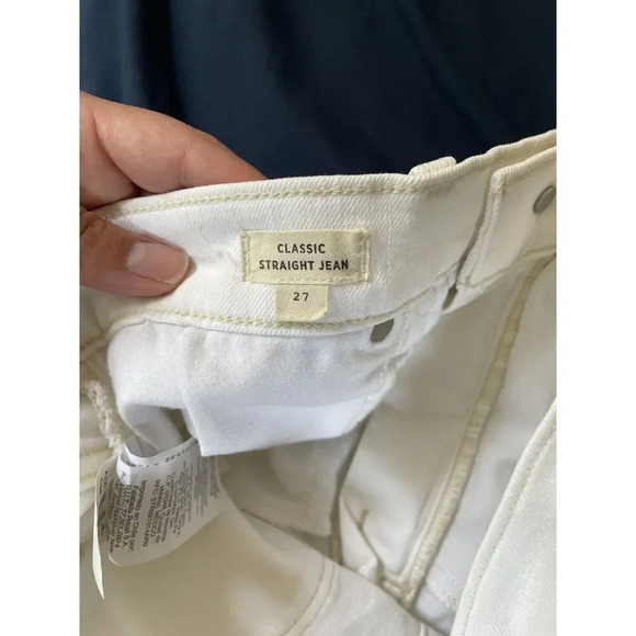 Madewell Classic Straight‎ Jeans White Denim Size 27 Stretch Pockets Comfort - Picture 4 of 9